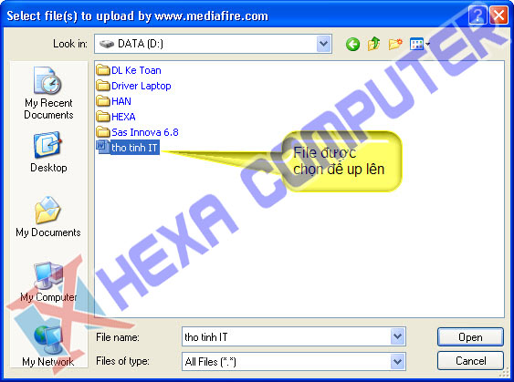 Chọn file để Upload